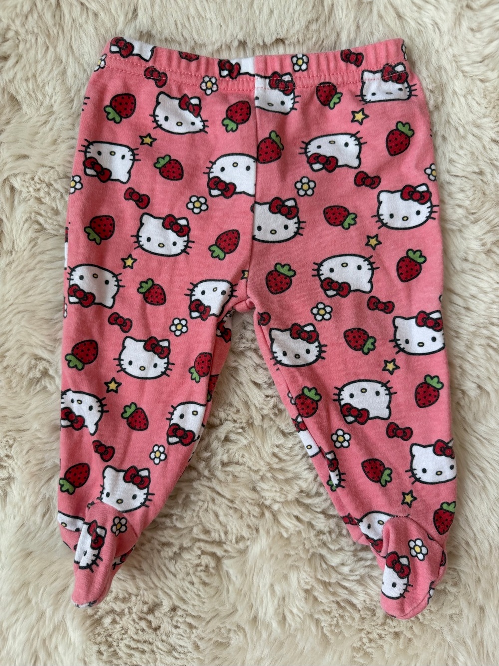 Hello Kitty Pink Strawberry Footed One-Piece